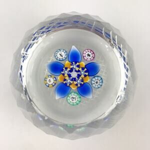 Perthshire PP215 2000 Multifaceted Lampwork Flower Picture Cane Paperweight Cert